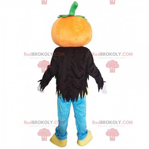 Gigantyczna i uśmiechnięta maskotka dyni, kostium na Halloween