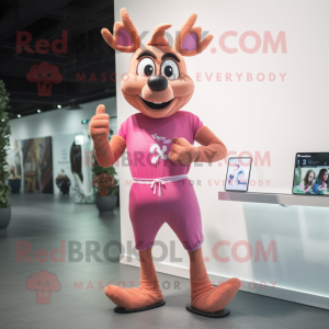 Pink Reindeer mascotte...