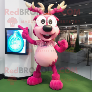 Pink Reindeer mascotte...