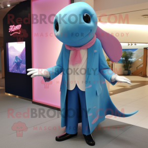 Pink Blue Whale maskot...