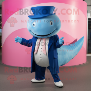 Pink Blue Whale maskot...