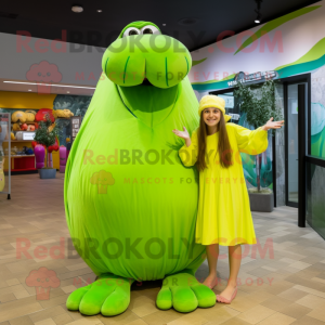 Lime Green Walrus mascotte...