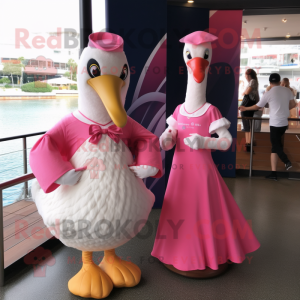 Pink Swans mascotte kostuum...
