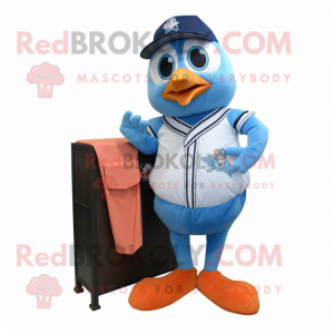 Peach Blue Jay maskot...