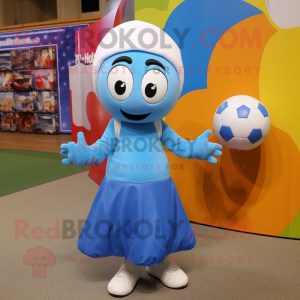 Sky Blue Soccer Ball maskot...