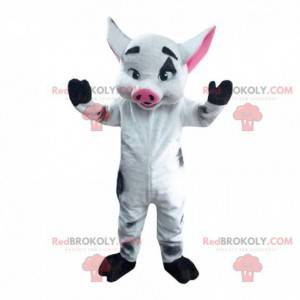 Giant wild boar mascot, white and black wild pig -