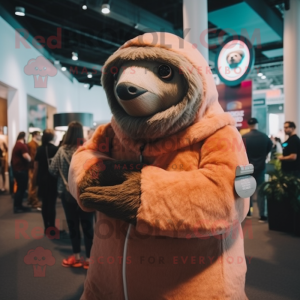 Peach Giant Sloth mascotte...