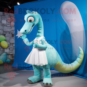 Cyan Brachiosaurus mascotte...