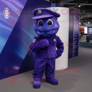Purple Navy Soldier maskot...