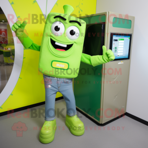 Lime Green TV maskot kostym...