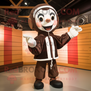 Brown Mime mascotte kostuum...