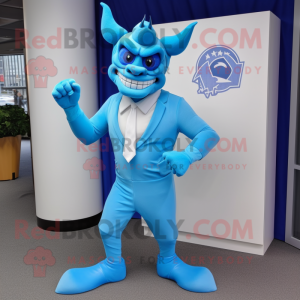 Sky Blue Devil maskot...