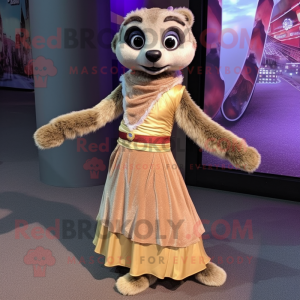 Tan Meerkat maskot kostume...