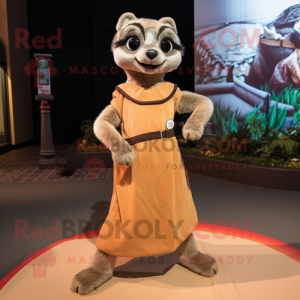 Tan Meerkat maskot kostume...