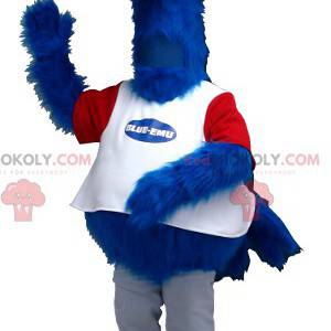 Mascotte di struzzo blu bianco e rosso - Redbrokoly.com