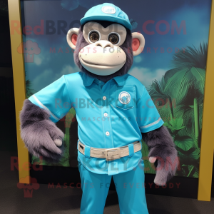 Cyan Chimpansee mascotte...