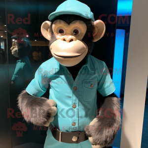 Cyan chimpanse maskot...