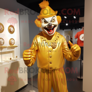 Gold Evil Clown mascotte...