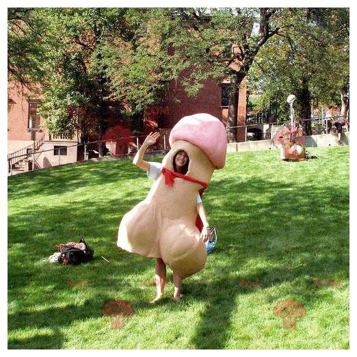 Mascotte pene gigante beige e rosa - Redbrokoly.com