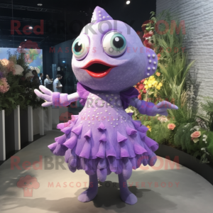 Lavendel Piranha maskot...