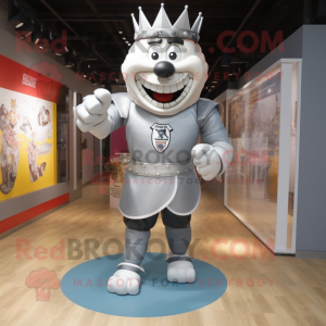 Silver King mascot costume character dressed with a Rugby Shirt and Anklets