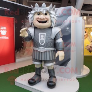 Silver King mascot costume character dressed with a Rugby Shirt and Anklets