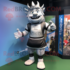 Silver King mascot costume character dressed with a Rugby Shirt and Anklets