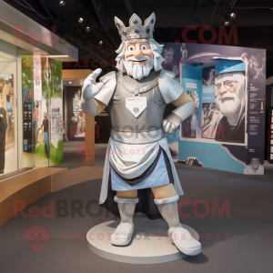 Sølv konge maskot kostume...