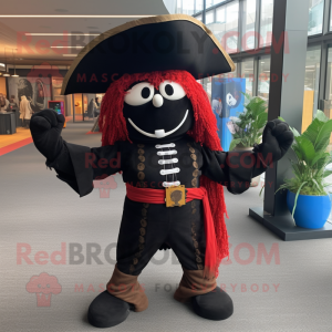 Svart Pirate maskot drakt...