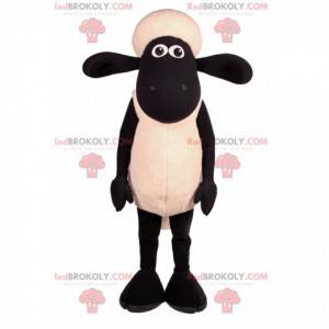 Czarno-biała maskotka owiec z dużymi uszami - Redbrokoly.com