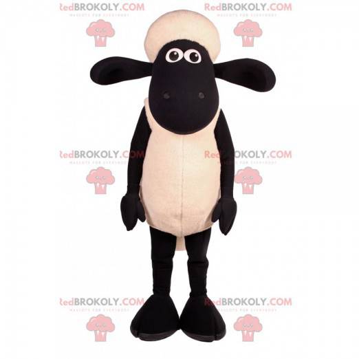 Schwarzweiss-Schafmaskottchen mit großen Ohren - Redbrokoly.com