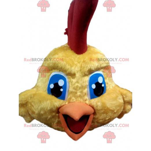 Mascotte de super poulet jaune. Costume de super poulet -