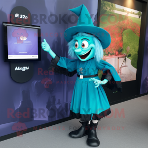 Cyan Witch mascotte kostuum...