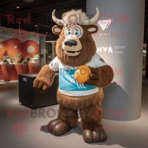 Tan Yak maskot drakt figur...