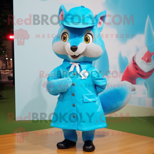 Sky Blue Squirrel mascotte...