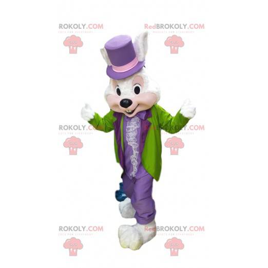 White rabbit mascot, in colorful evening dress - Redbrokoly.com