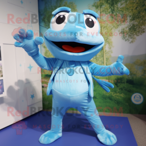 Sky Blue Frog maskot...