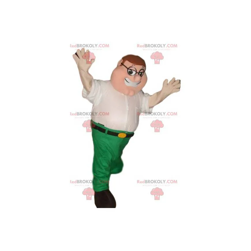 Mascot funny man in white shirt and green pants - Redbrokoly.com