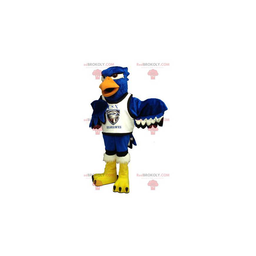 Mascote águia azul preto e branco - Redbrokoly.com