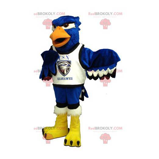 Mascotte d'aigle bleu noir et blanc - Redbrokoly.com