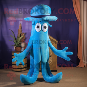 Blue Squid maskot kostume...