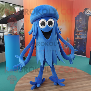 Blue Squid mascotte kostuum...