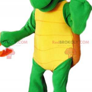 Mascot green turtle and its brown shell - Redbrokoly.com