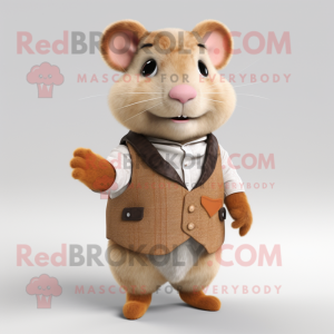 Tan Hamster maskot kostym...