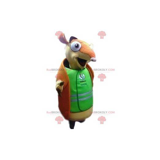 Armadillo maskot med en grøn skjorte til støtte - Redbrokoly.com