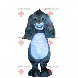 Gray rabbit mascot with his beautiful floppy ears -