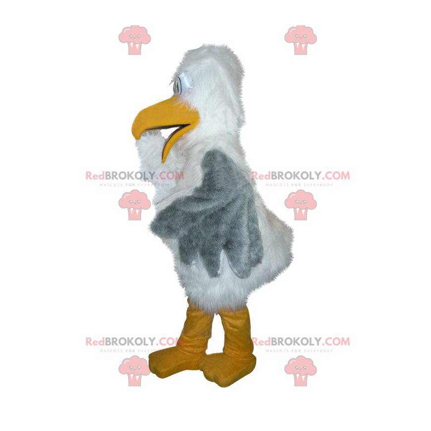 Majestátní albatrosový maskot, bílá a šedá - Redbrokoly.com
