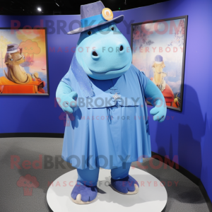 Blue Hippopotamus mascotte...