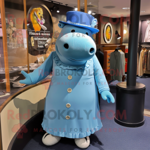 Blue Hippopotamus mascotte...