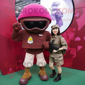 Maroon Para Commando maskot...